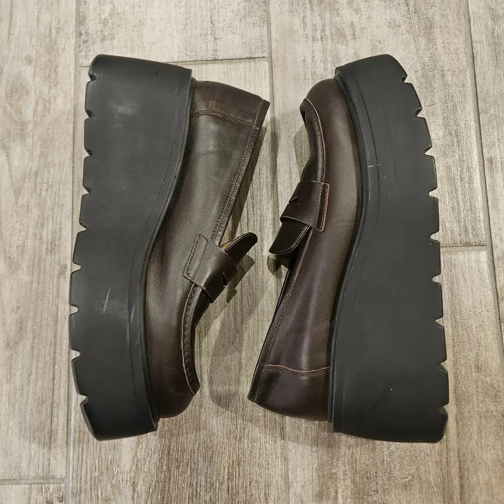Maeve by Anthropologie Loafers Womens‎ Size 41 US 10.5 Platform Lugged Brown